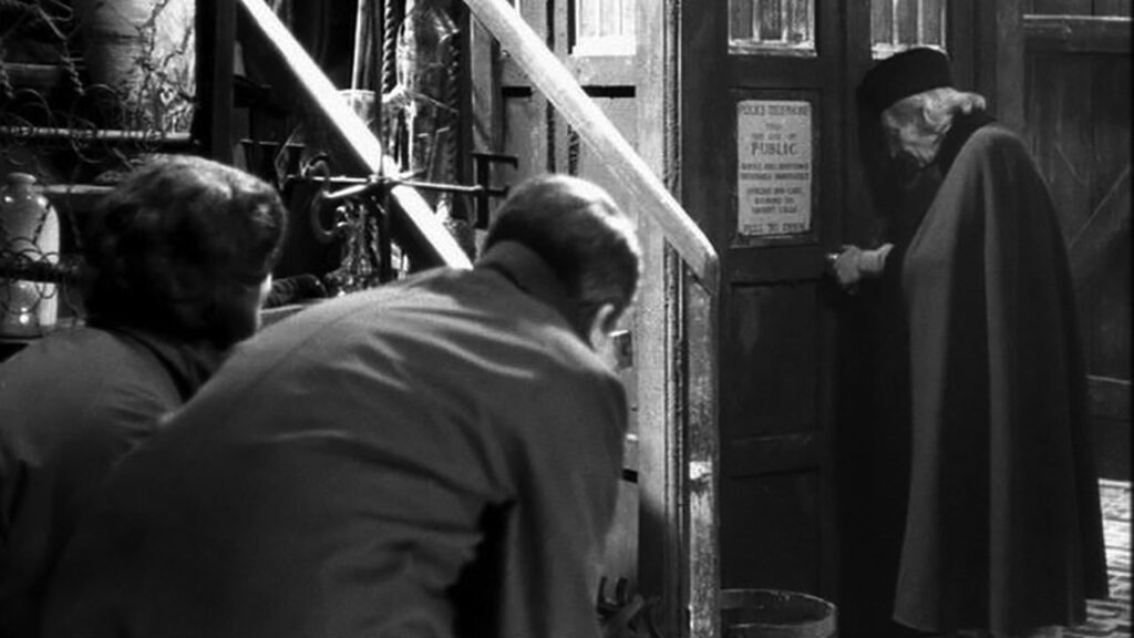 William Hartnell, William Russell, and Jacqueline Hill in Doctor Who: An Unearthly Child.
