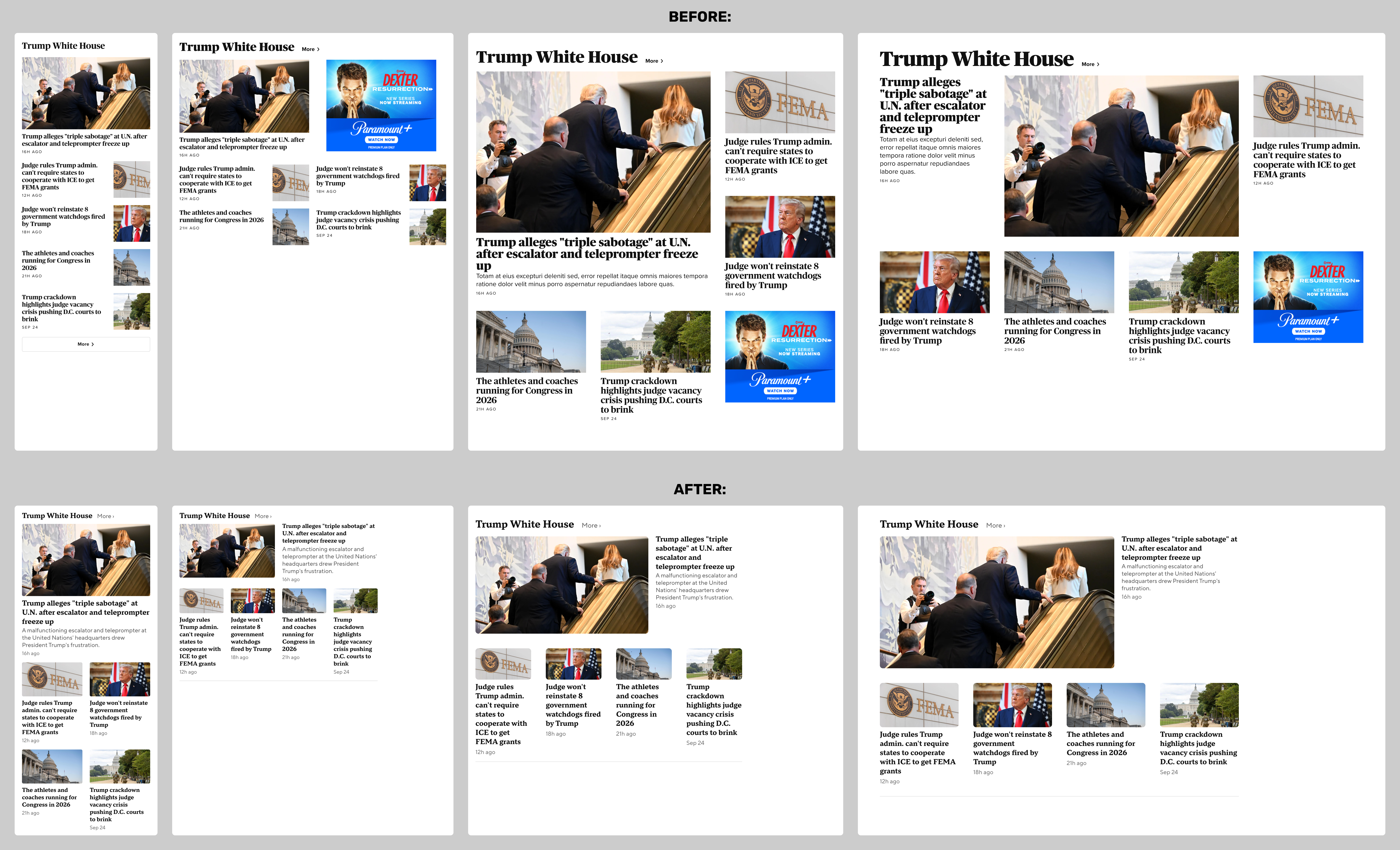 CBS News homepage redesign