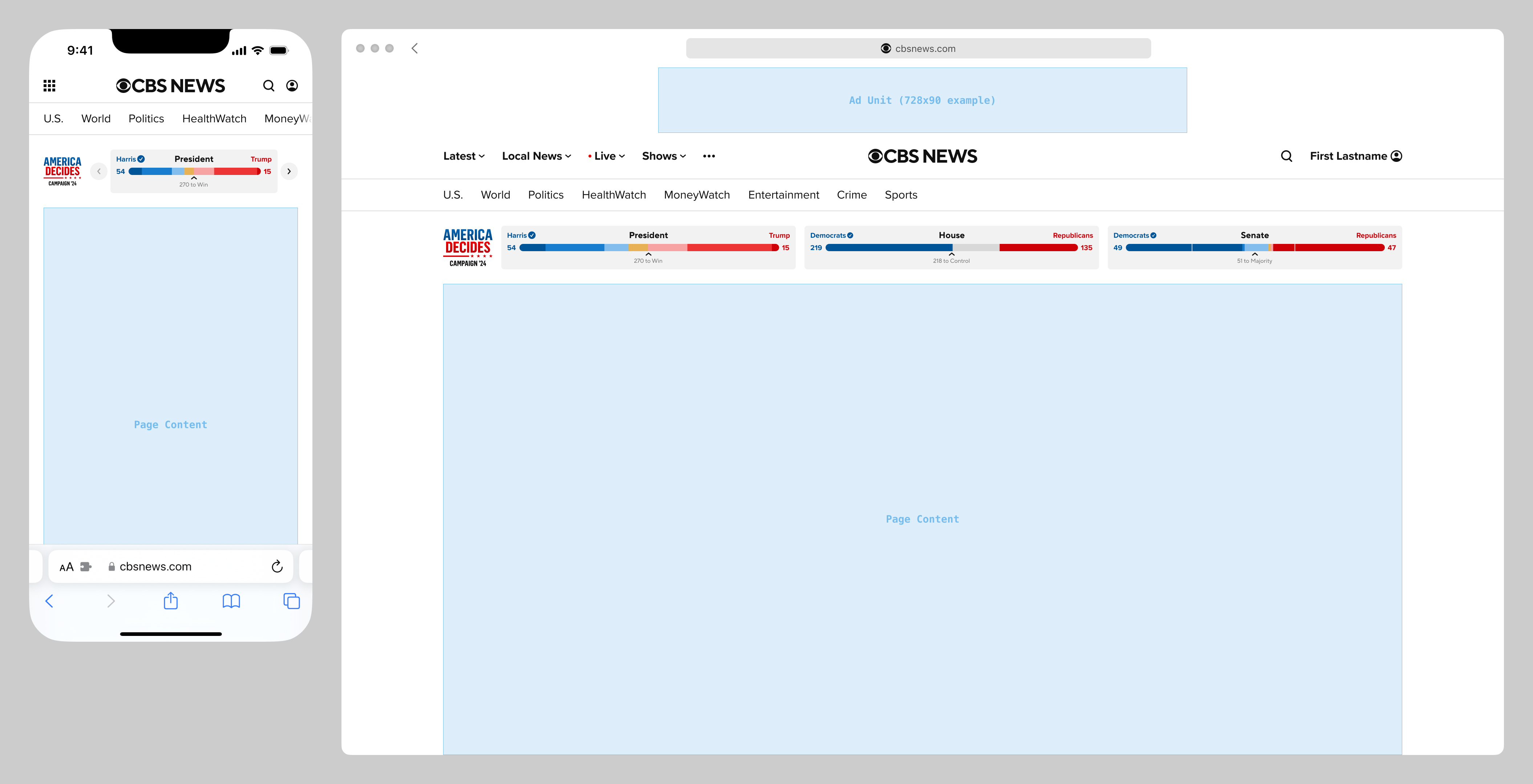 CBS News: 2024 Elections-at-a-Glance component