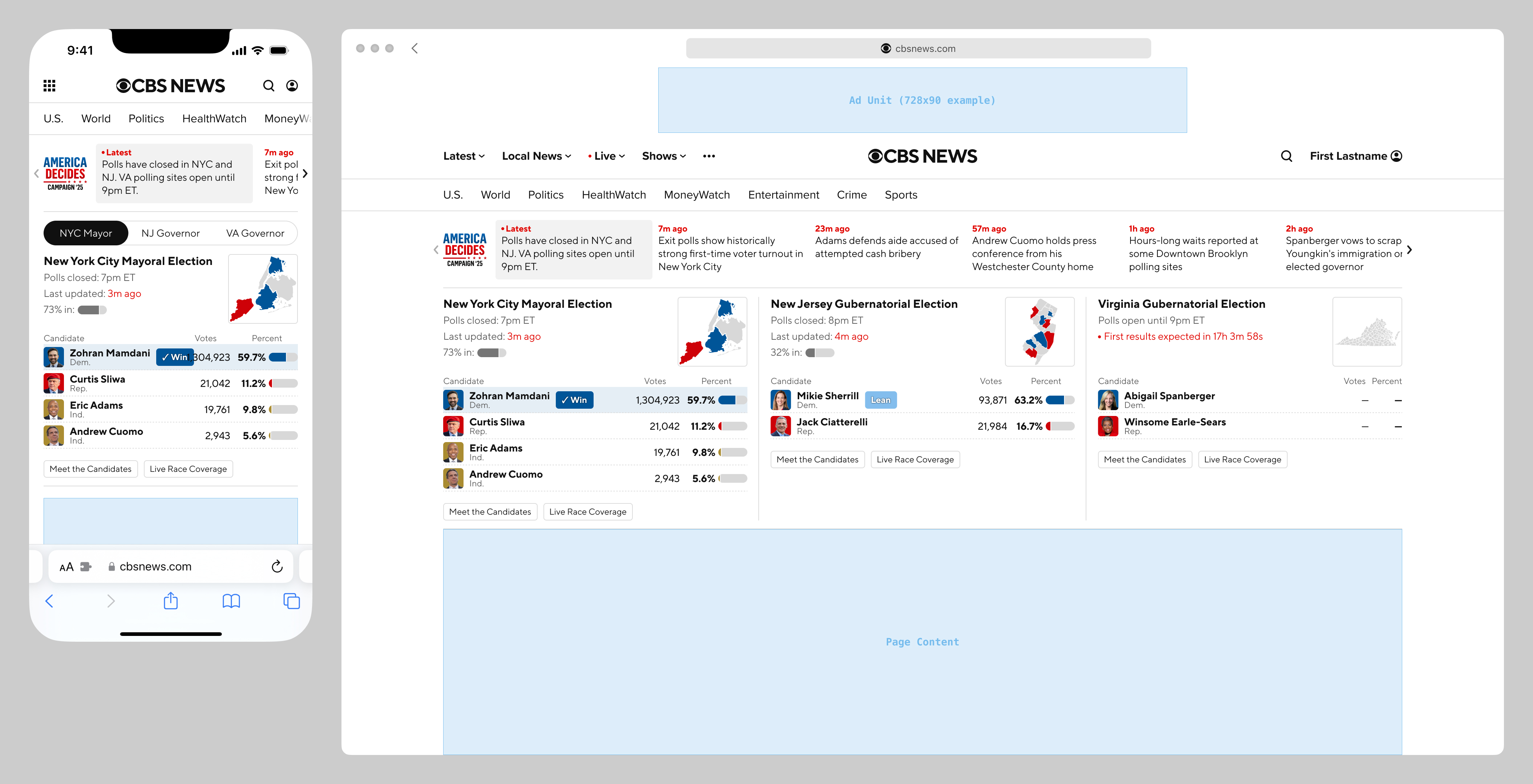 CBS News: 2025 Elections-at-a-Glance component