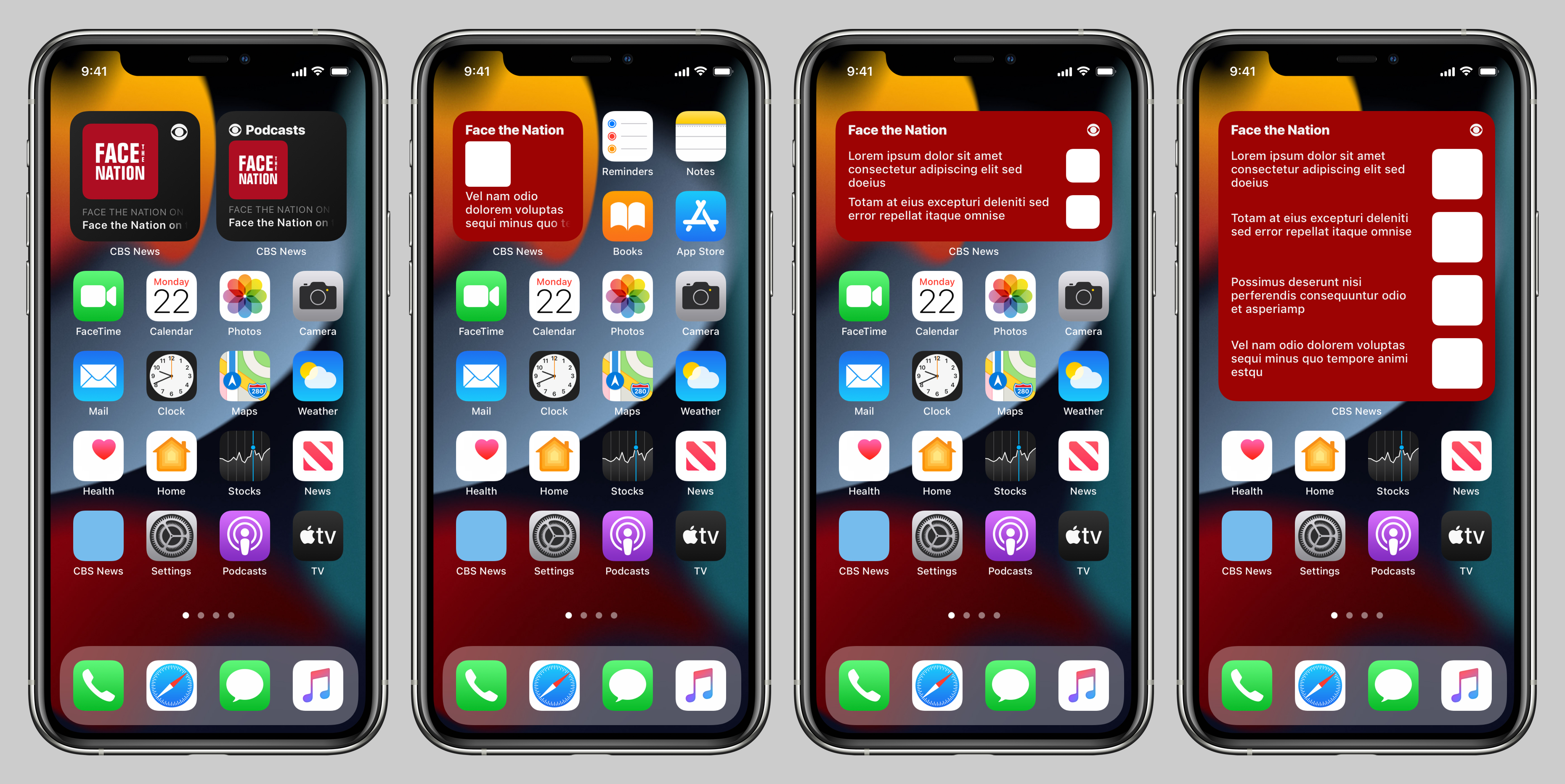 CBS News app widgets