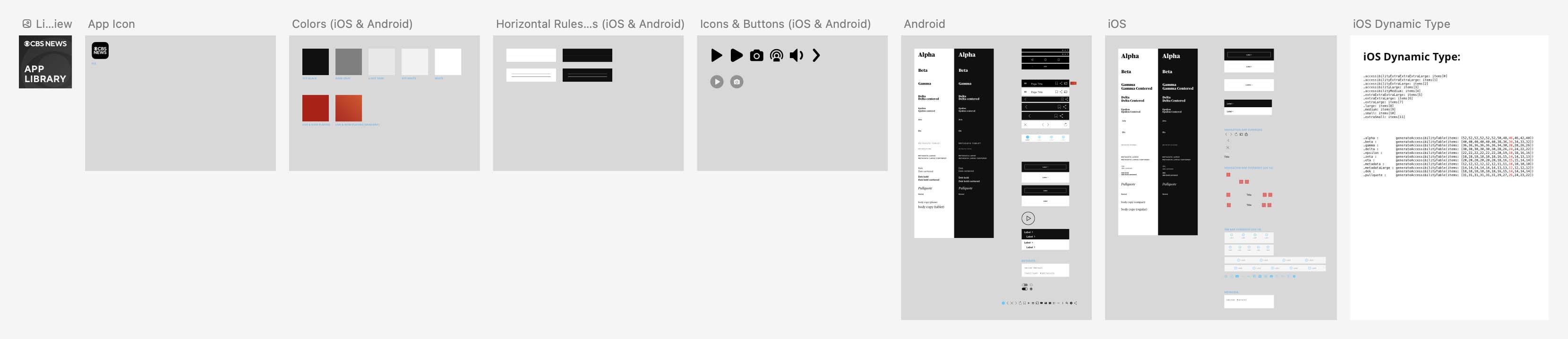 CBS News app Sketch library