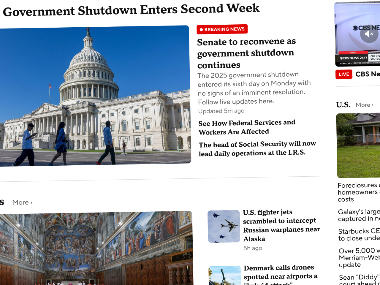 CBS News Homepage Redesign
