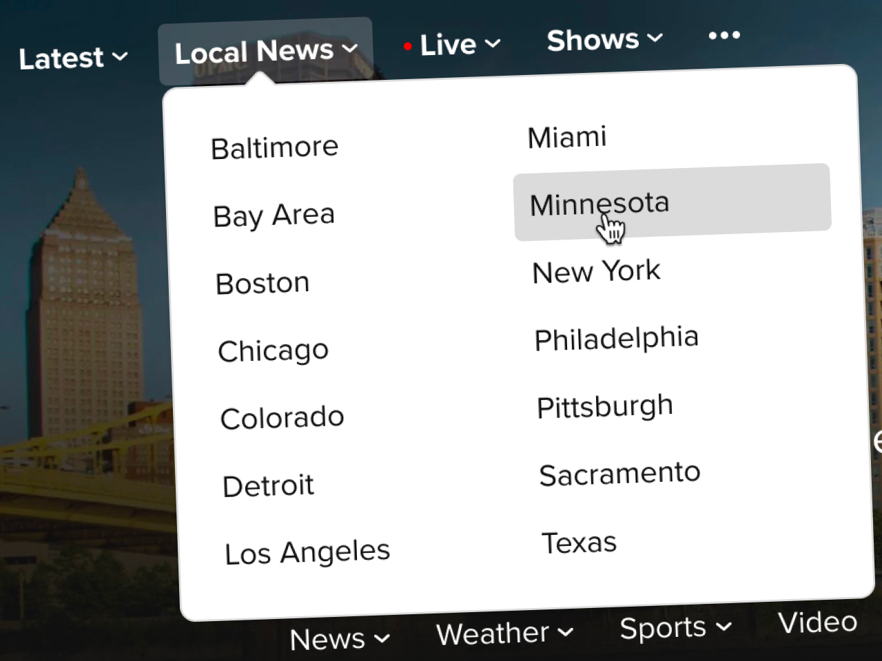 CBS News Navigation Redesign