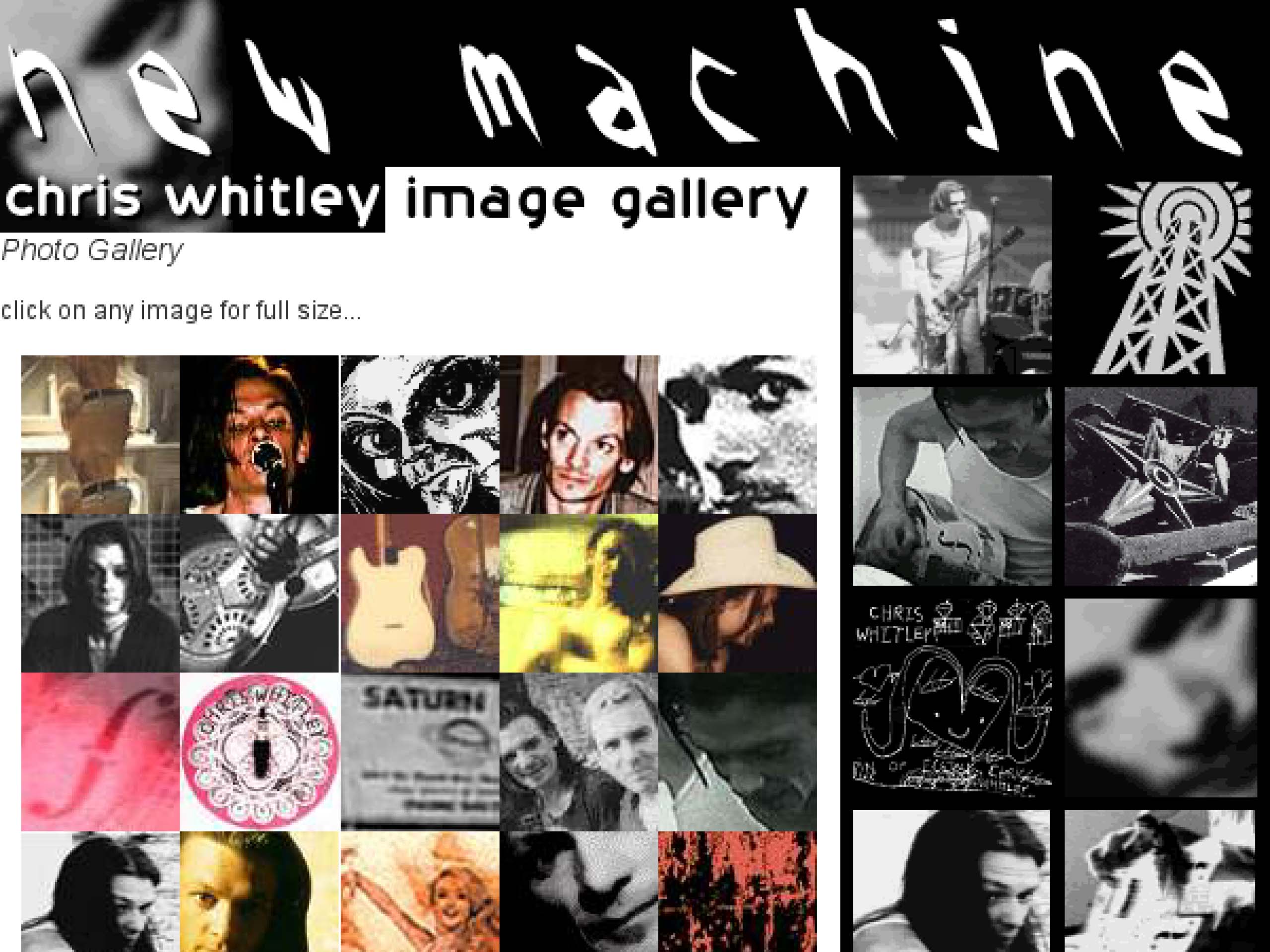 A screenshot from the New Machine music fan site.