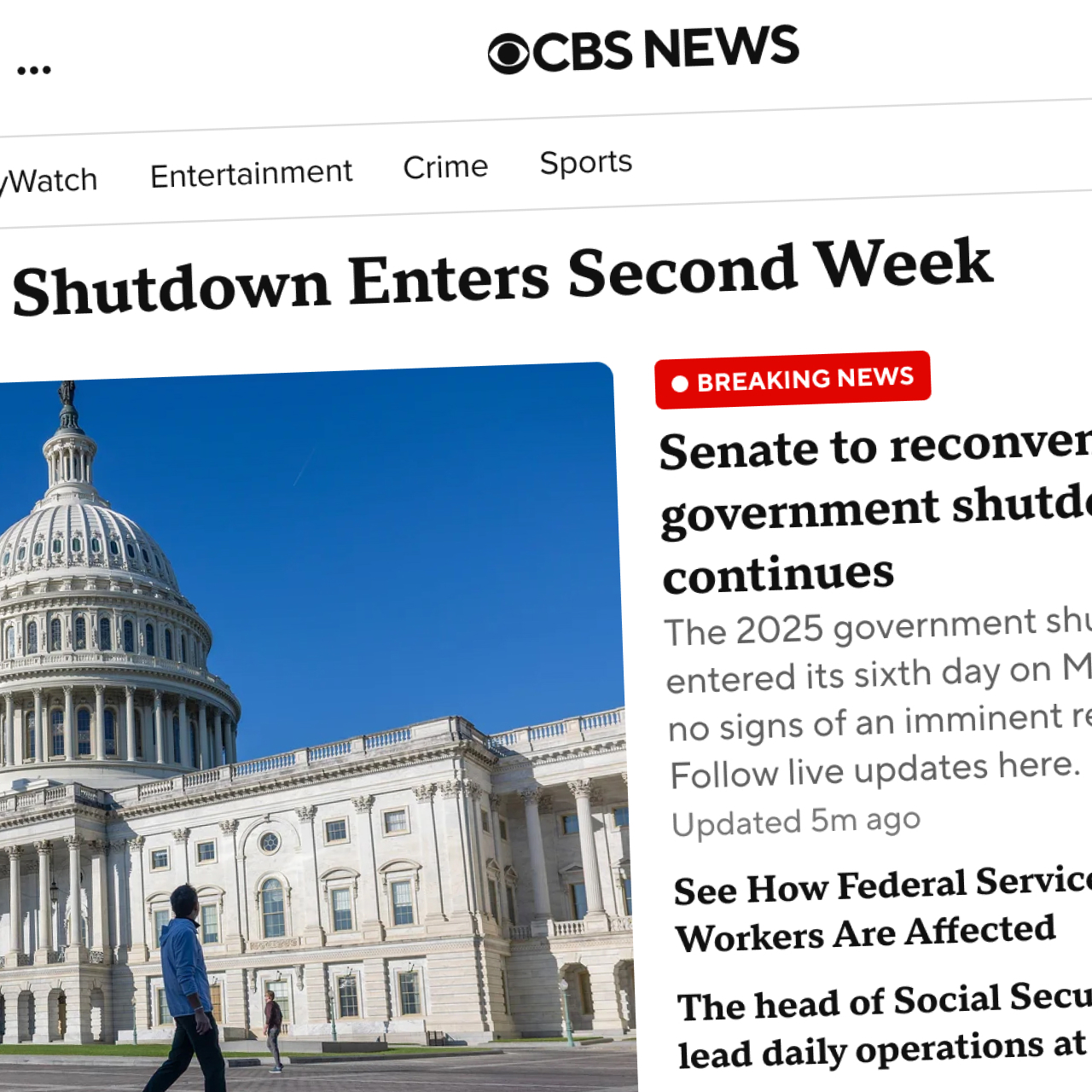 CBS News homepage redesign