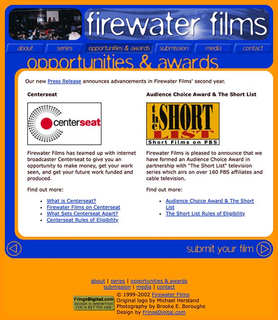 Firewater Films - Awards