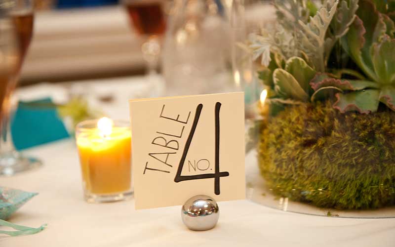 wedding table number cards