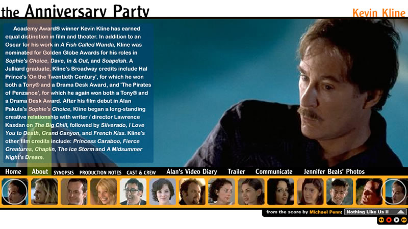 The Anniversary Party - Cast and Crew Screen