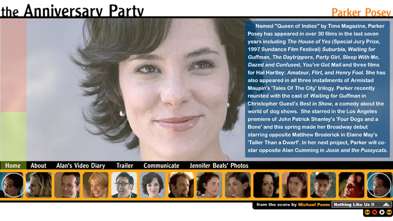The Anniversary Party - Cast and Crew Screen