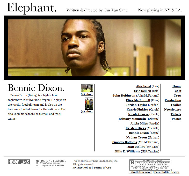 Elephant - Cast Screen