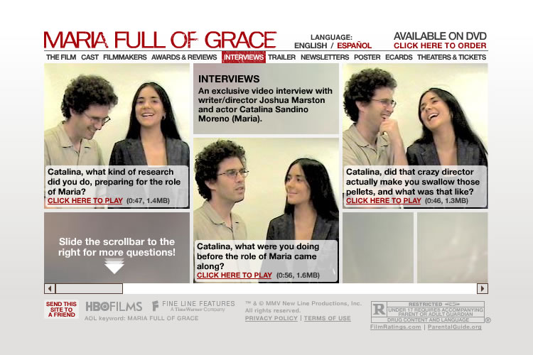 Maria Full of Grace - Interviews Screen
