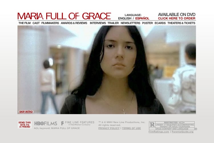 Maria Full of Grace - Landing Screen