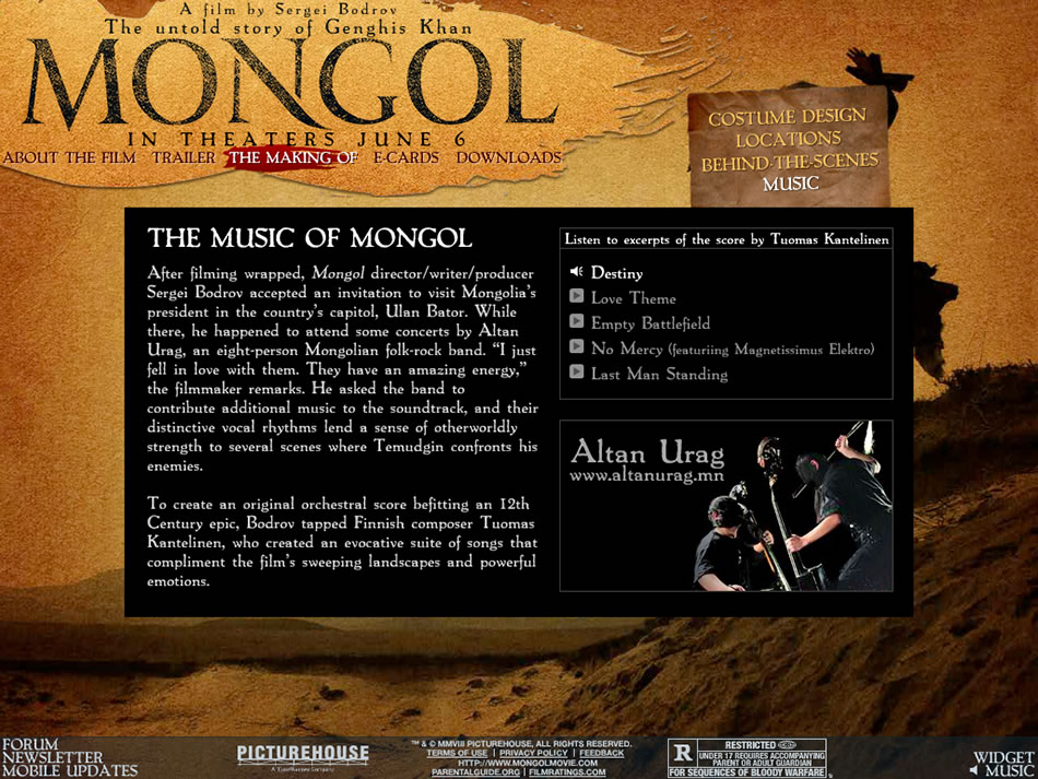 Mongol - The Making Of Screen