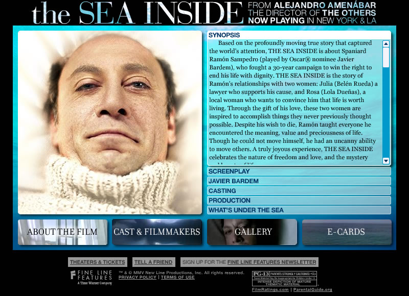The Sea Inside - Synopsis Screen