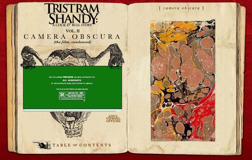 Tristram Shandy - Trailer Screen