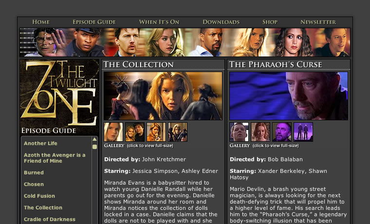 The Twilight Zone - Episode Guide Screen