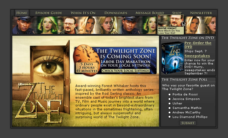 The Twilight Zone - Home Screen