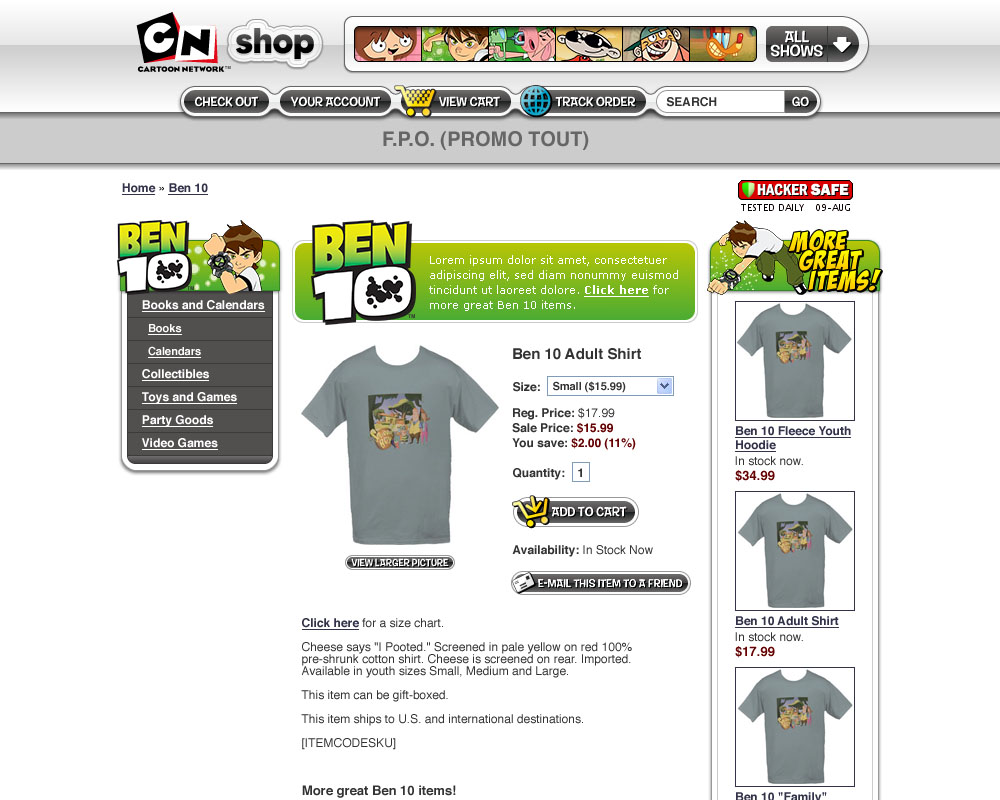 Cartoon Network Shop - Category