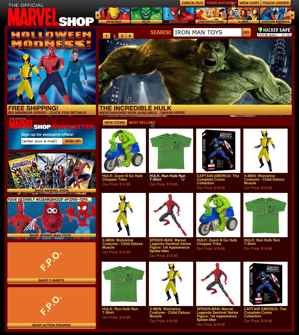 Marvel Shop - Early Unused Design Concept
