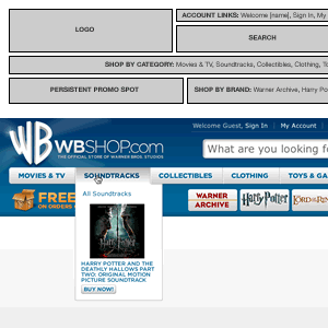 WBshop header wireframe